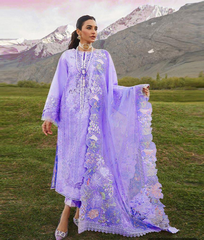 Crimson Embroidered Lawn Collection-Lilac Crimson Embroidered Lawn Collection-Lilac