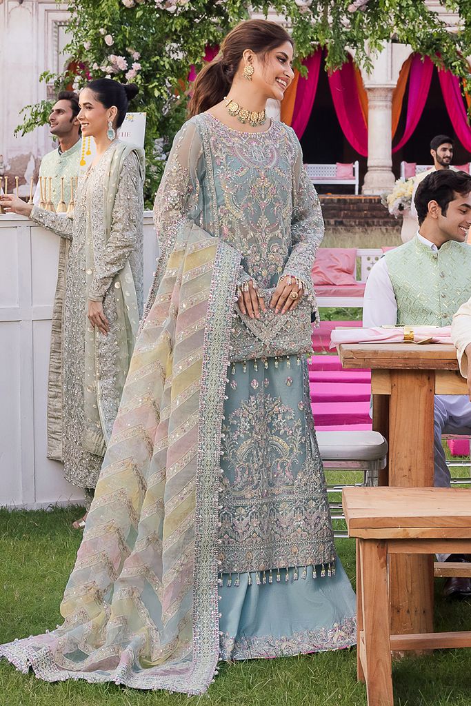 Kanwal Malik Luxury Formal Wedding Collection- Sky Blue