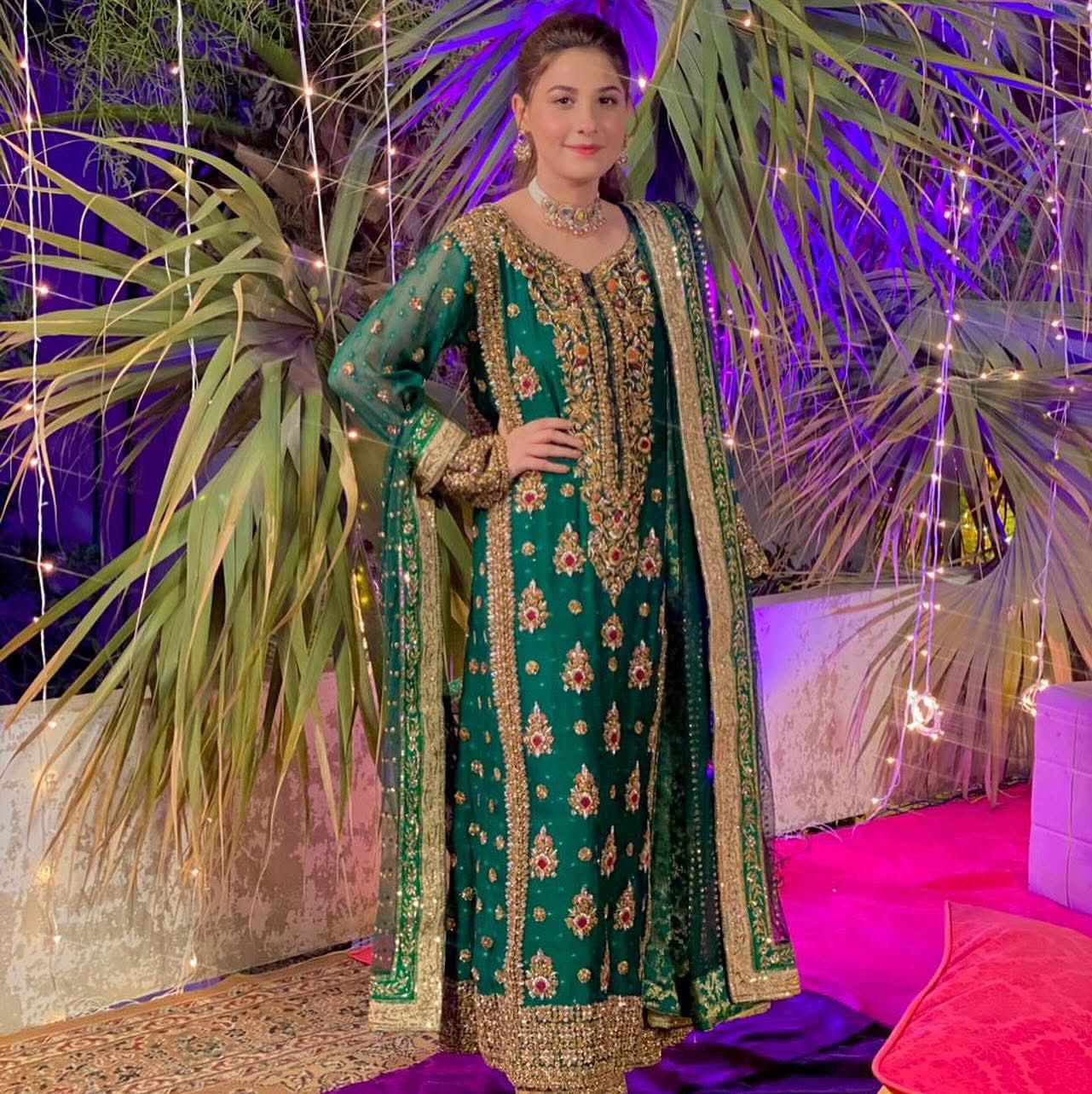 Haris Shakeel Luxury Hand Embellished Addawork Formal Wedding Collection-Seagreen