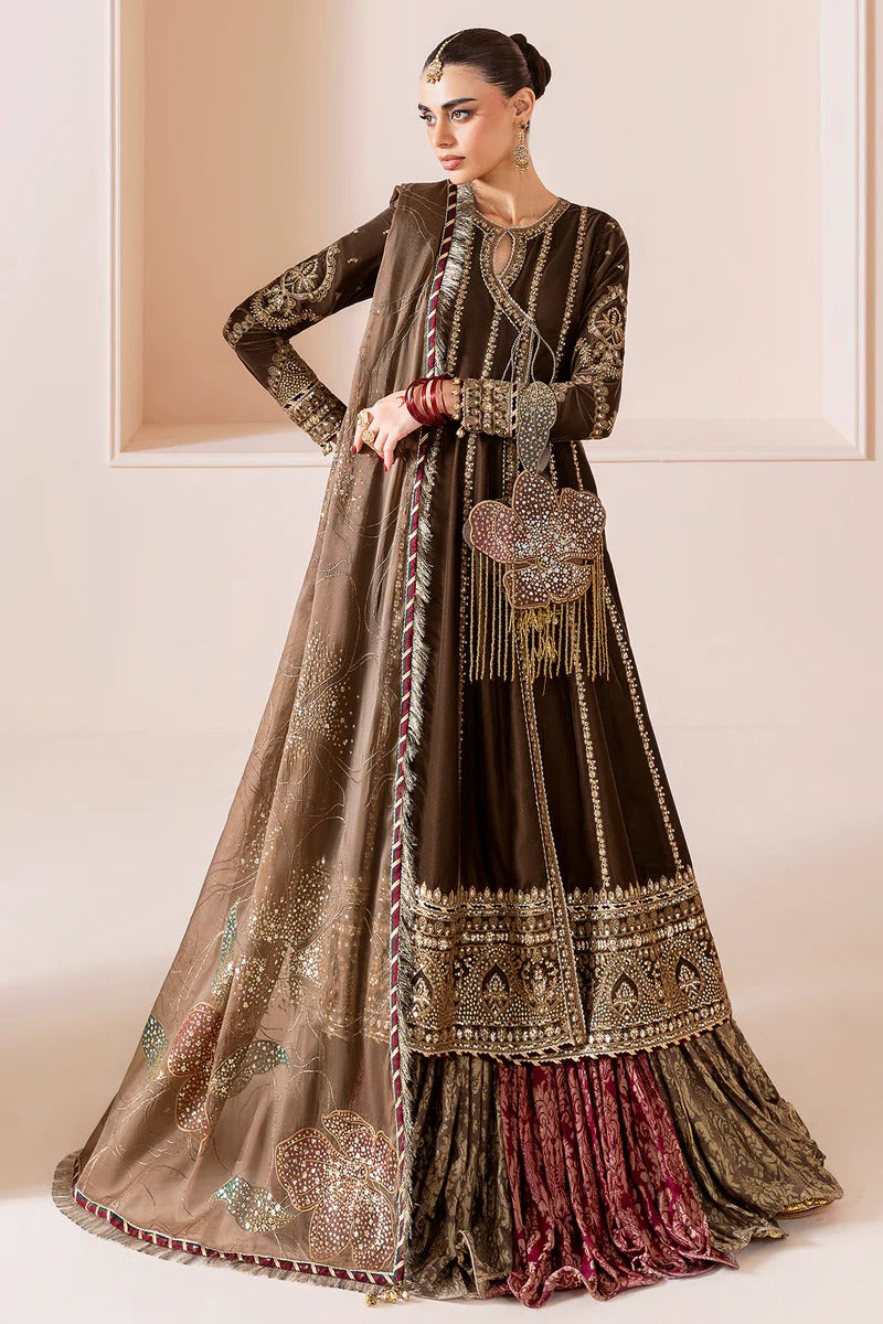Jazmin Luxury Embroidered Velvet Wedding Collection- Brown