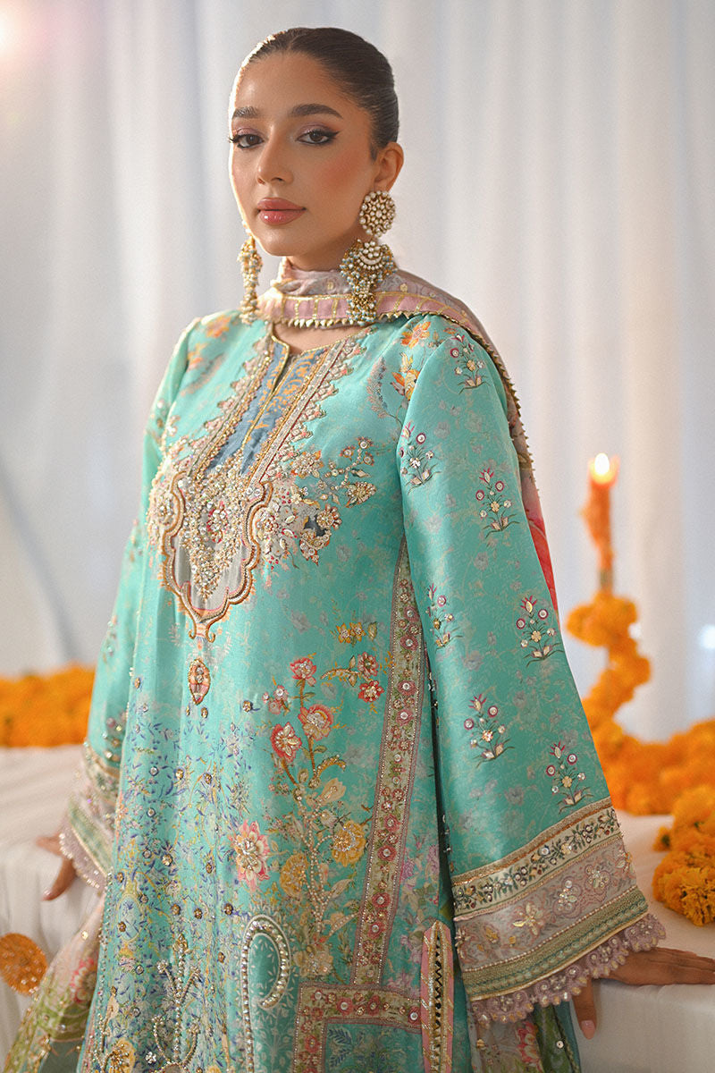 Ansab Jehangir Luxury Digital Printed Swiss lawn Collection - Light SeaGreen