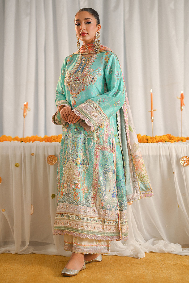 Ansab Jehangir Luxury Digital Printed Swiss lawn Collection - Light SeaGreen
