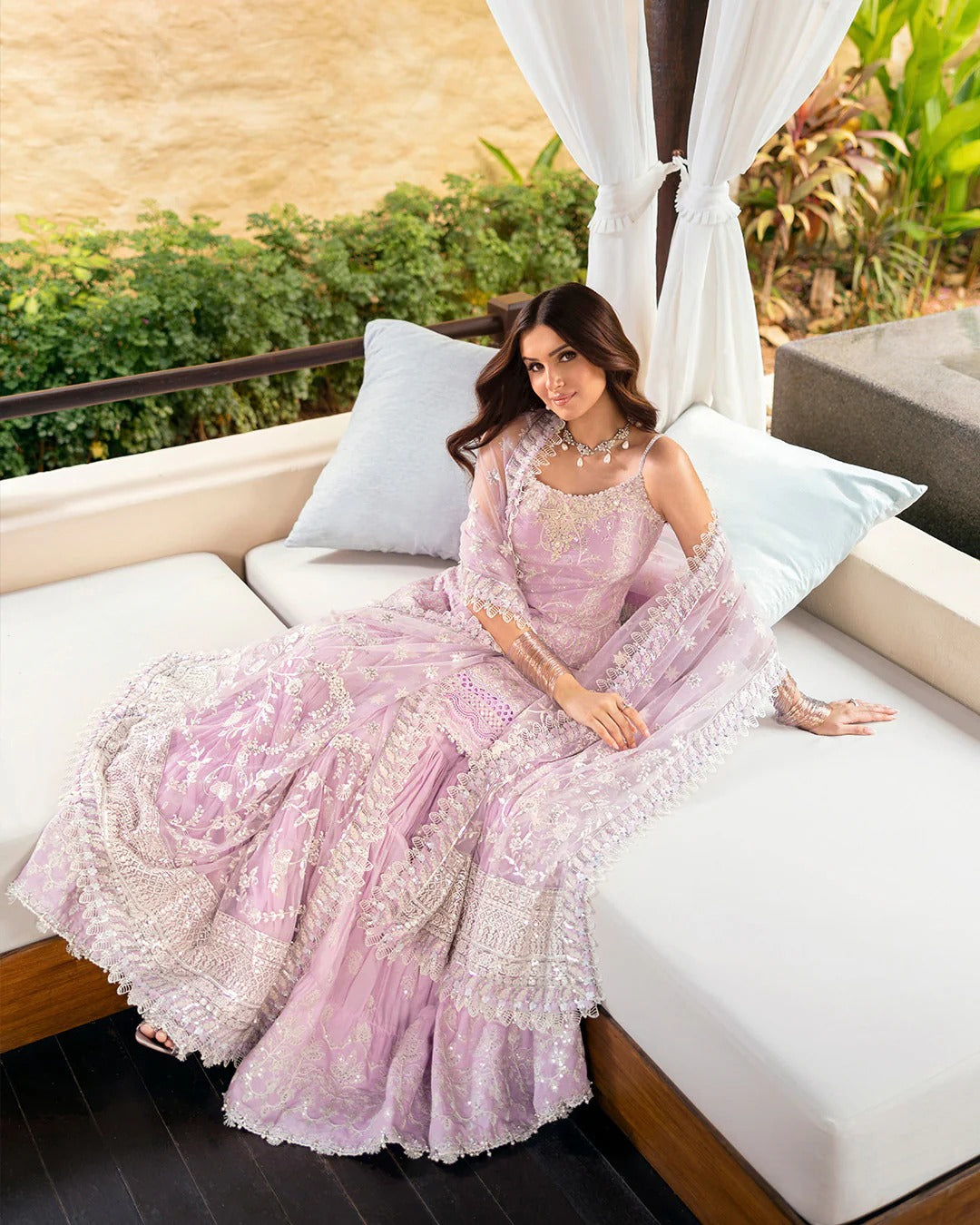 Faiza Saqlian Zinnia Luxury Chikankari Lawn Collection - Pink