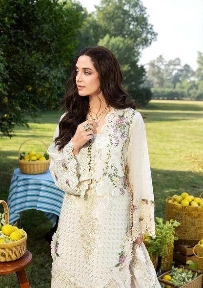 Elaf Premium Luxury Lawn Chikankari Embroidered Collection - ELY3A PERLE