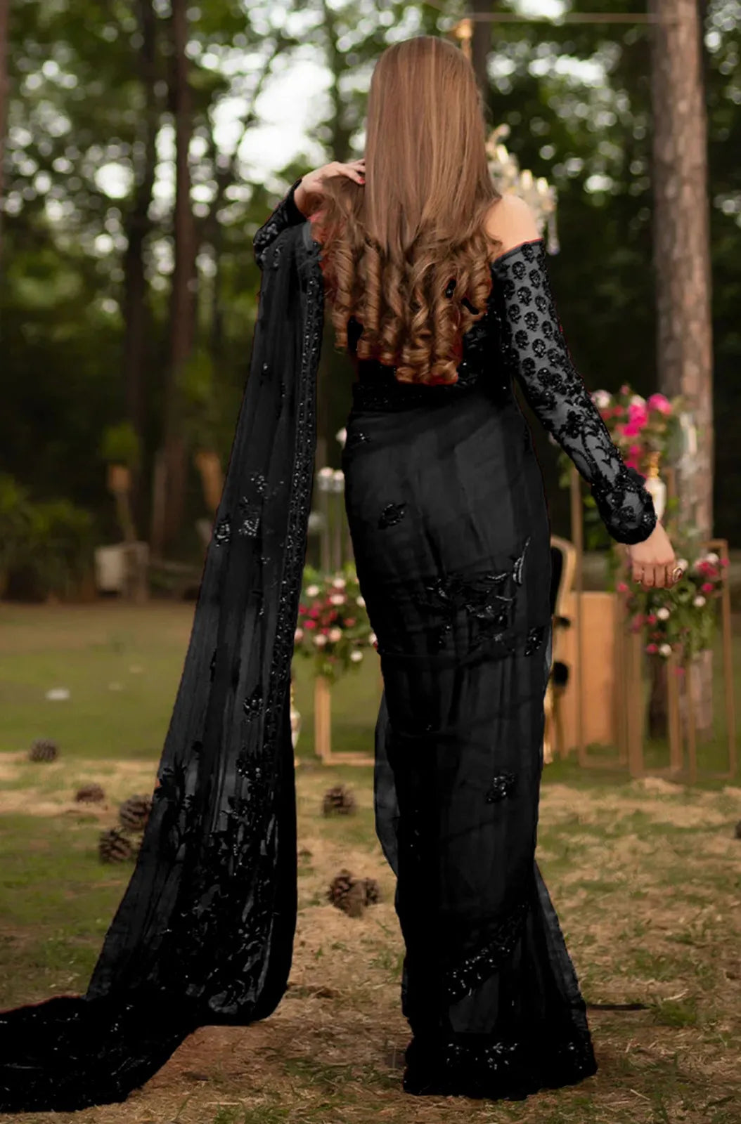 Shazia Kiyani BLACK GLAM Net Saree