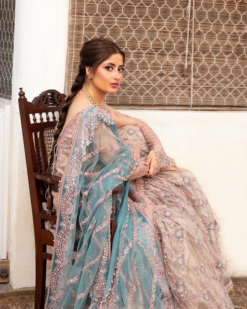 Faiza Saqlain Formal Wedding Collection- Tea Pink