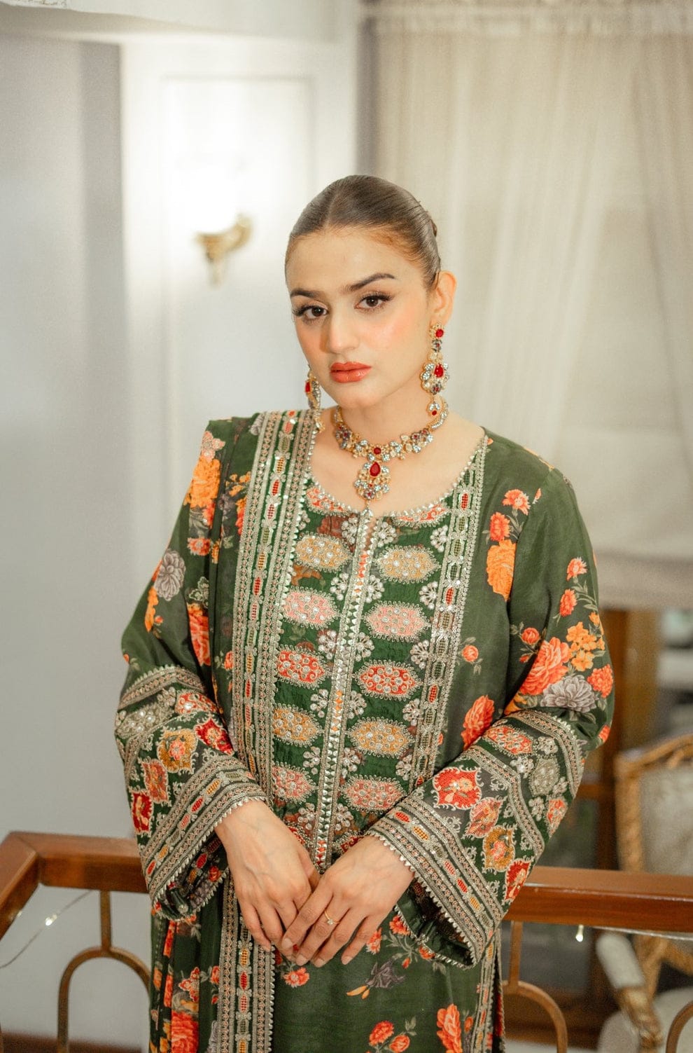 Aneelas Silk Embroidered 3 Piece Unstitched