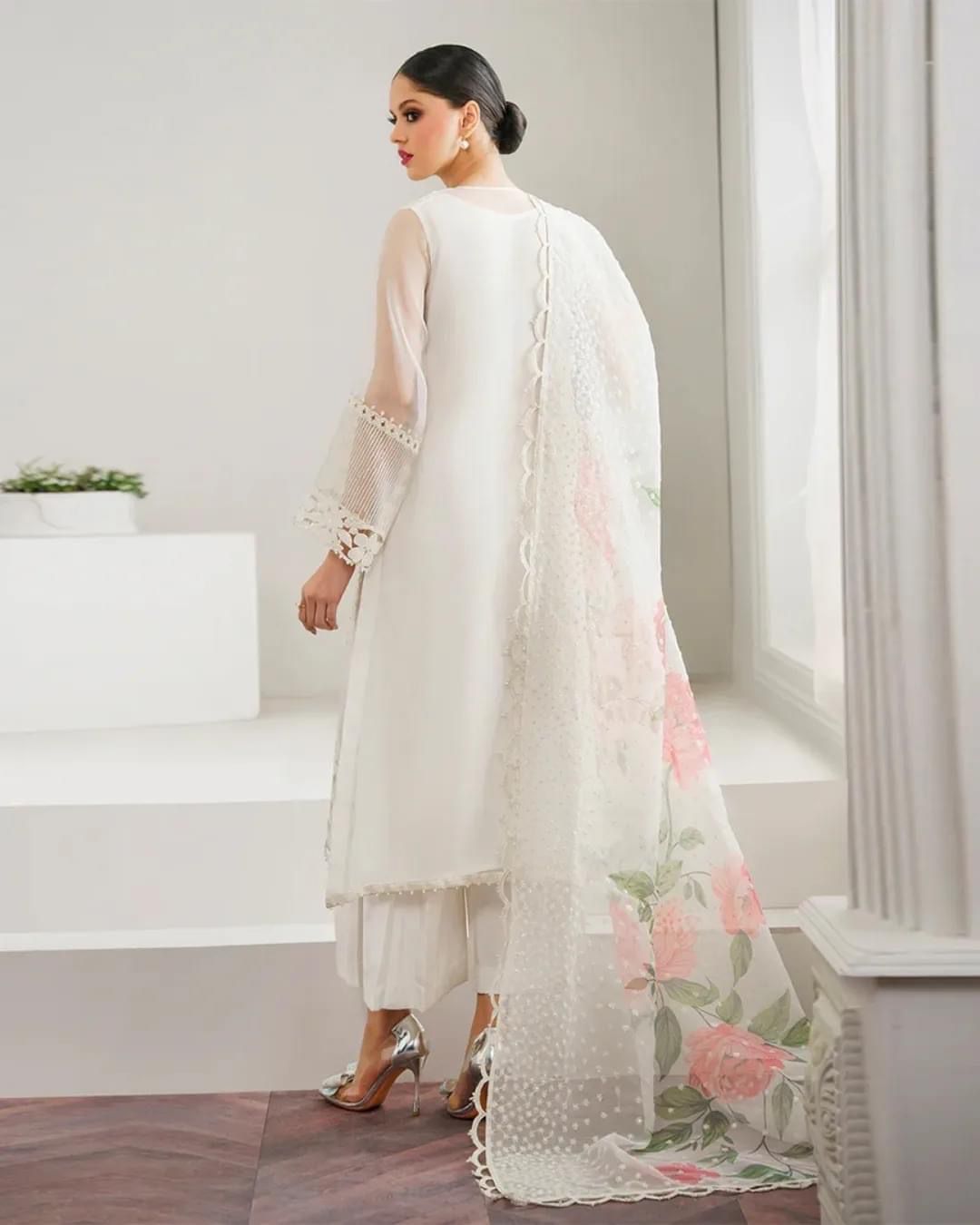 Baroque Wedding Festive Edit Collection -Off White Sequined