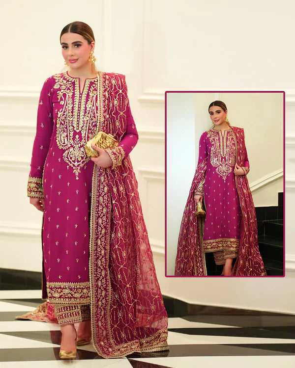 Aneela's Luxury Formals Addawork Wedding Collection - Pink
