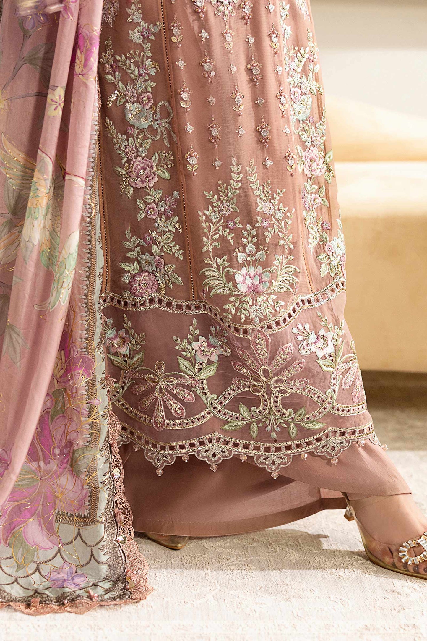 Maria.B Luxury Chiffons Formal Wedding Collection –Salmon Pink