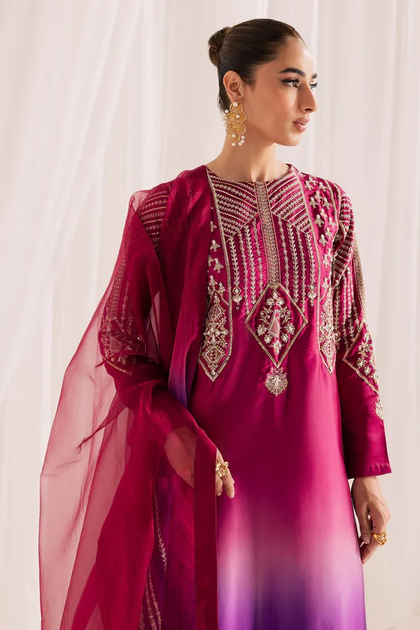 Nureh Luxury Silk Ombre Collection - Purple & Pink Double Shaded