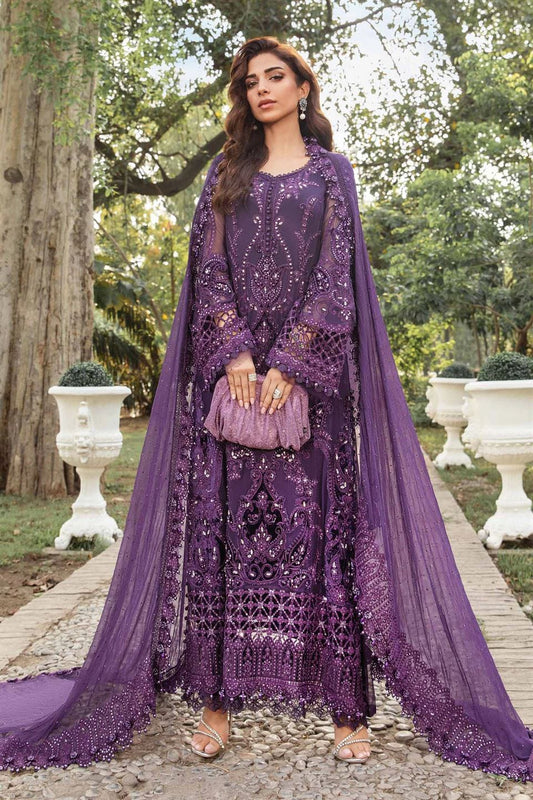 Maria B. Unstitched Embroidered Chiffon Suit