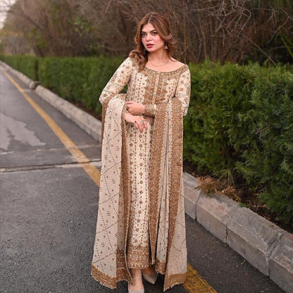 Haris Shakeel Exclusive Luxury Formal Wedding Collection- Off White