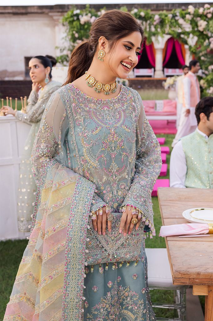 Kanwal Malik Luxury Formal Wedding Collection- Sky Blue