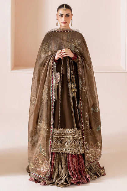 Jazmin Luxury Embroidered Velvet Wedding Collection- Brown