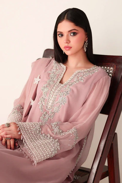 Baroque Luxury Formals Embroidered Hand Embellished Addawork Collection –Pink