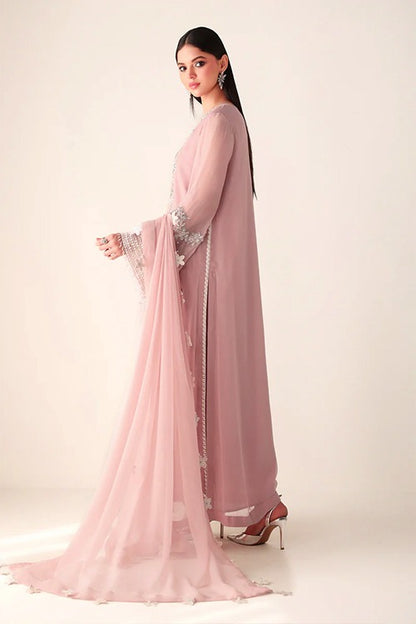 Baroque Luxury Formals Embroidered Hand Embellished Addawork Collection –Pink