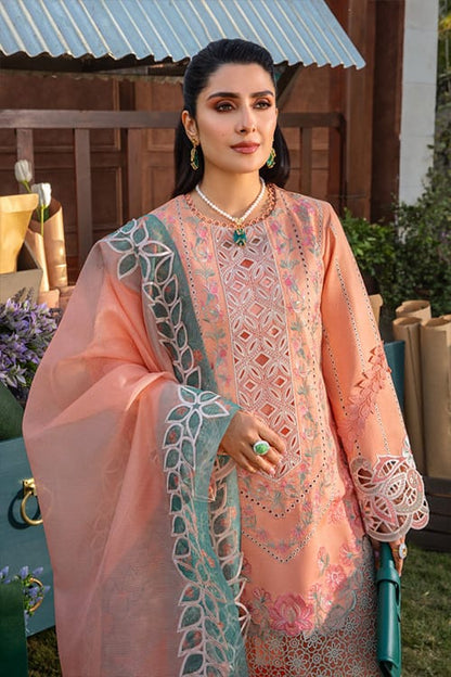 Rang Rasiya Embroidered Chikankari Luxury Lawn Collection- Teapink & Seagreen