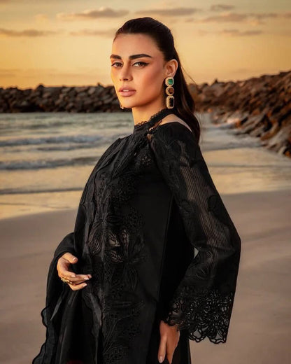 Rang Rasiya Luxury Chikankari Lawn Collection- Black