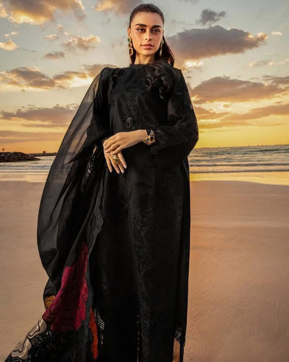 Rang Rasiya Luxury Chikankari Lawn Collection- Black