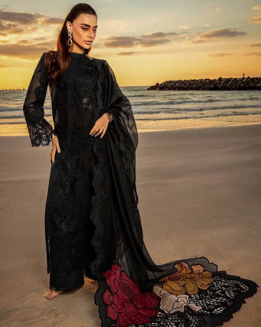 Rang Rasiya Luxury Chikankari Lawn Collection- Black