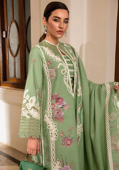 Crimson Summer Luxury Swiss Lawn Collection -Pista Green