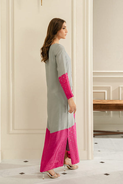 Lulusar Summer Swiss Lawn Digital Printed Collection -Grey & Pink