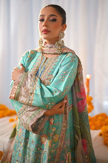 Ansab Jehangir Luxury Digital Printed Swiss lawn Collection - Light SeaGreen