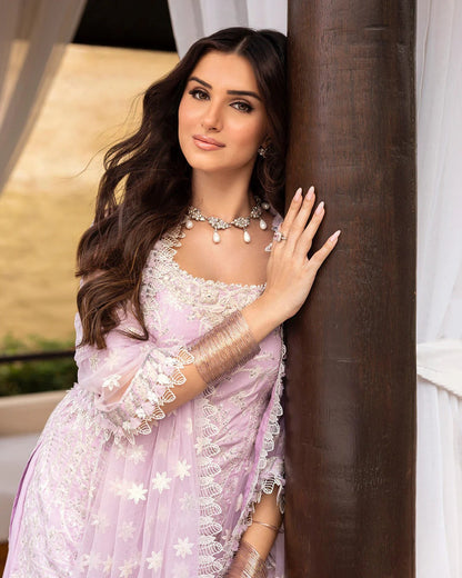 Faiza Saqlian Zinnia Luxury Chikankari Lawn Collection - Pink