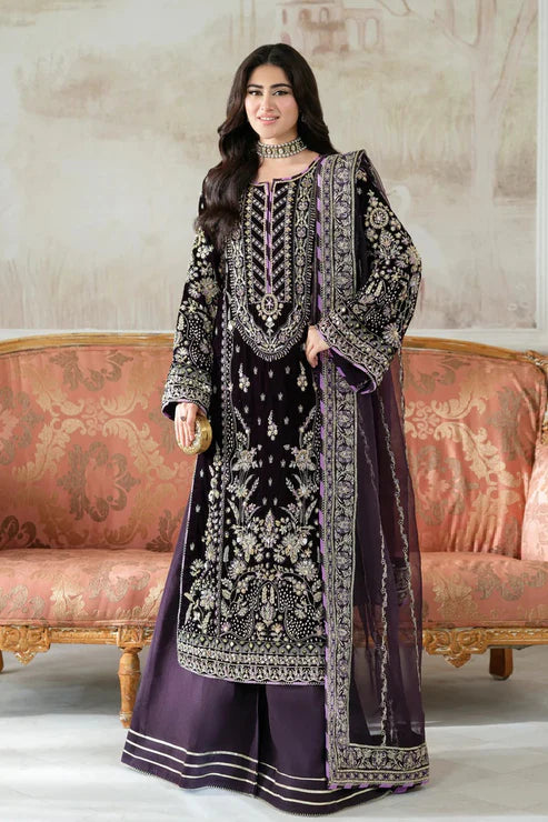 Aneelas Luxury Velvet Embroidered 3 Piece Unstitched - VT-01