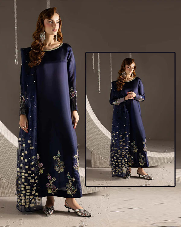 Nureh Luxury Tiny Twinkles Addawork Formal Wedding Collection- NavyBlue