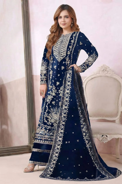 Aneela's Luxury Embroidered Velvet Wedding Collection- PURPLE