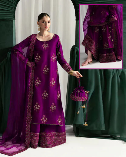 Zaib Luxury Formals Festive Collection-Magenta