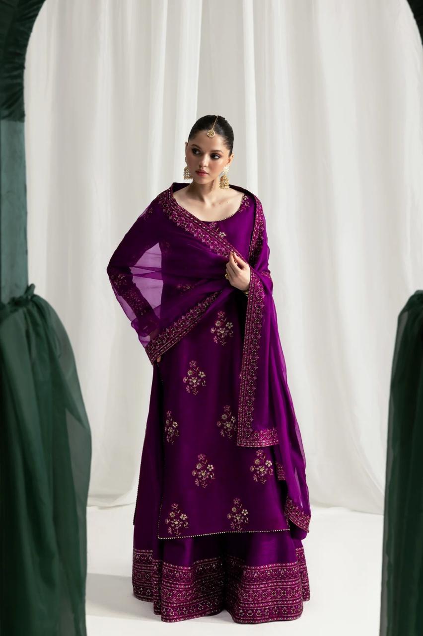 Zaib Luxury Formals Festive Collection-Magenta