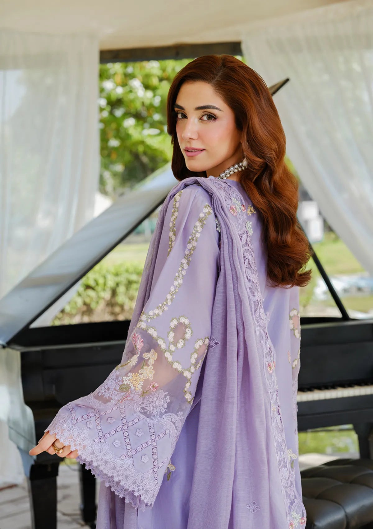 Elaf Embroidered Chikankari Luxury Lawn Collection- Lilac