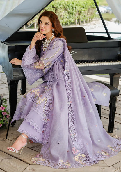 Elaf Embroidered Chikankari Luxury Lawn Collection- Lilac