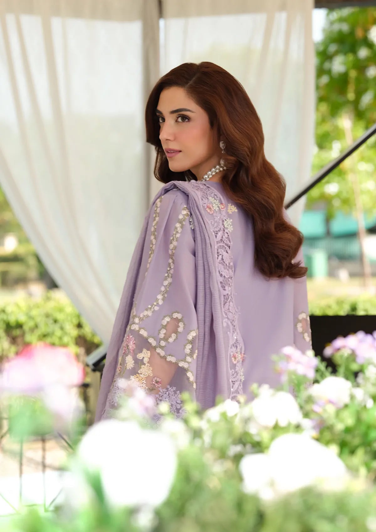 Elaf Embroidered Chikankari Luxury Lawn Collection- Lilac