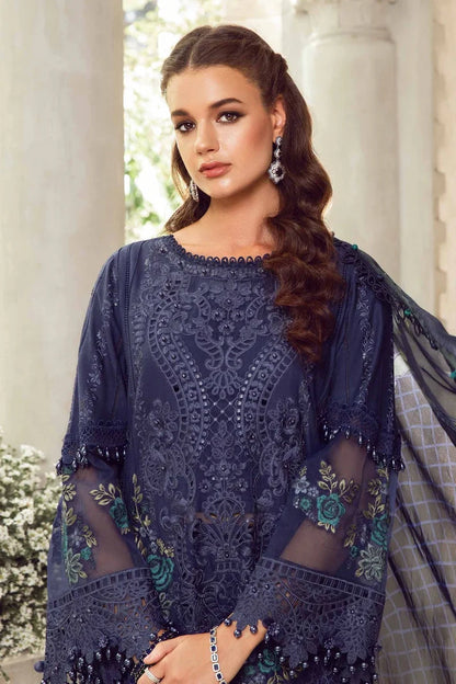 Maria.B Embroidered Chikankari Luxury Lawn Collection- Navy Blue