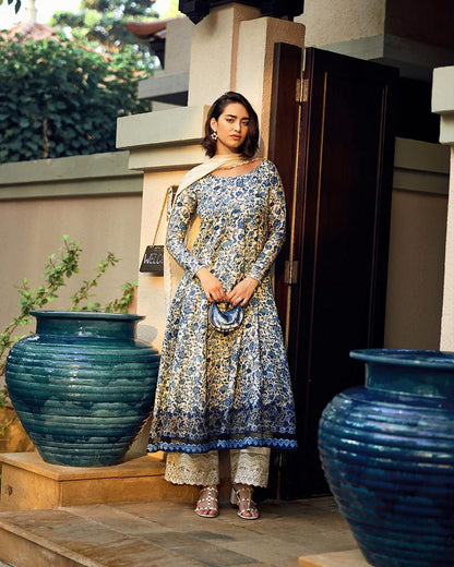 Faiza Saqlain | White & Blue - Lawn Collection