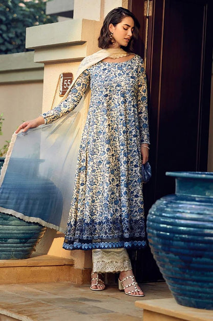 Faiza Saqlain | White & Blue - Lawn Collection
