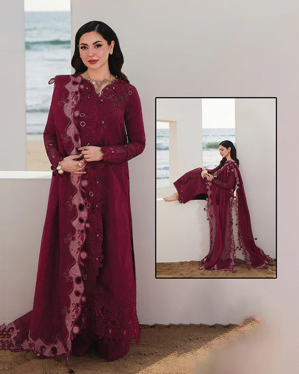Qalamkar Sahil Luxury Lawn Chikankari Collection - SA-14 NELAM