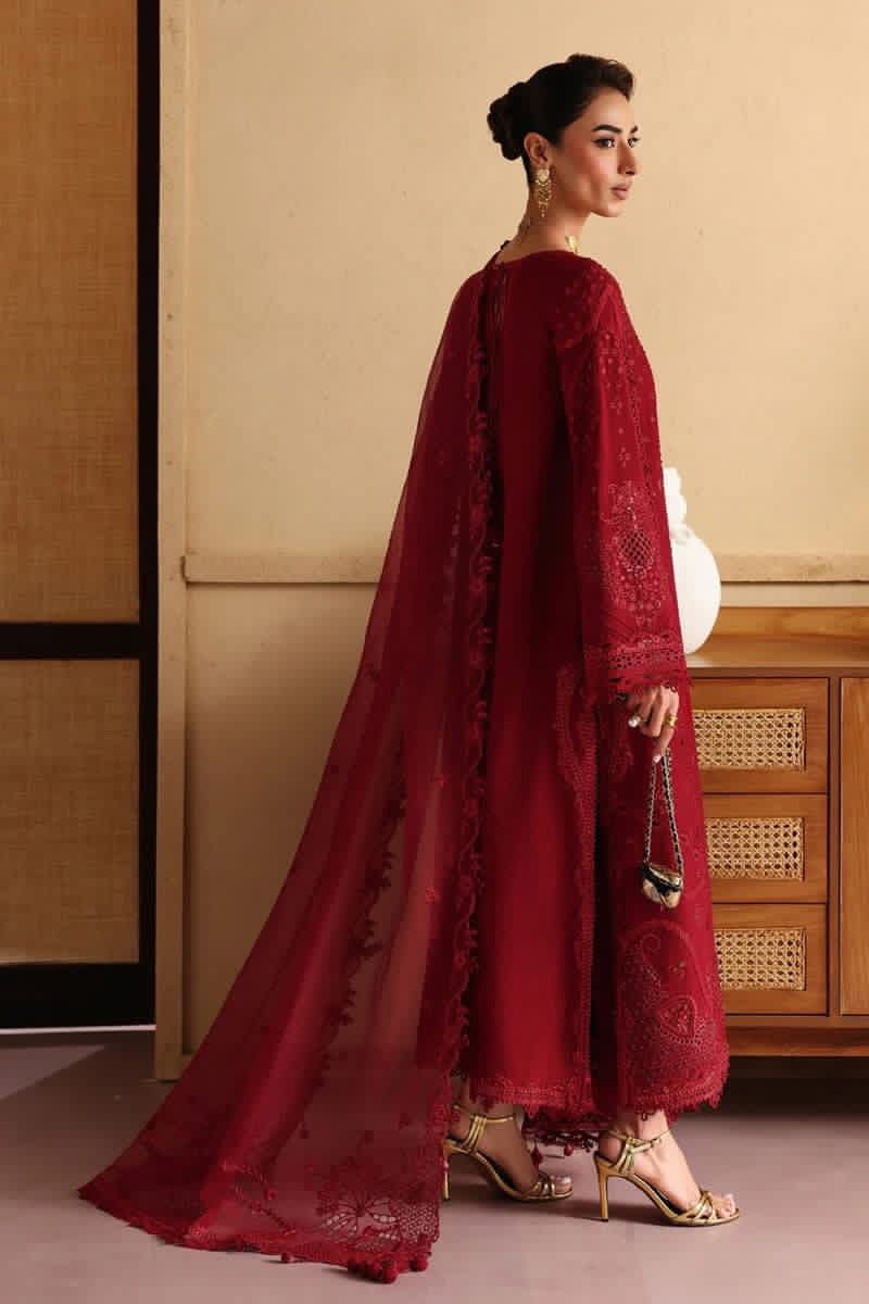 Qalamkar Red Luxury Lawn Collection