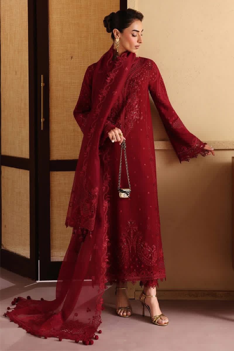Qalamkar Red Luxury Lawn Collection