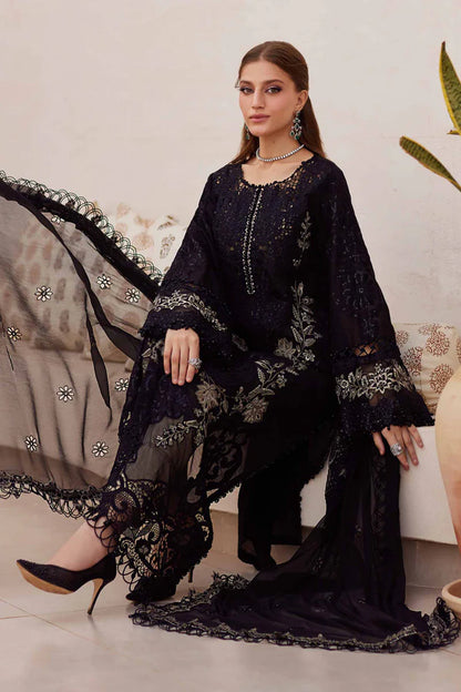 Maria.B 3 Piece Unstitched Embroidered Paper Cotton Suit