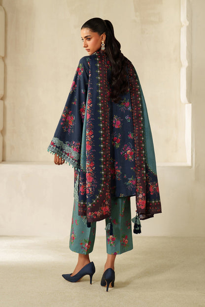 Baroque Summer Collection Pure Lawn With Lawn Duppata - Midnight Blue & Seagreen