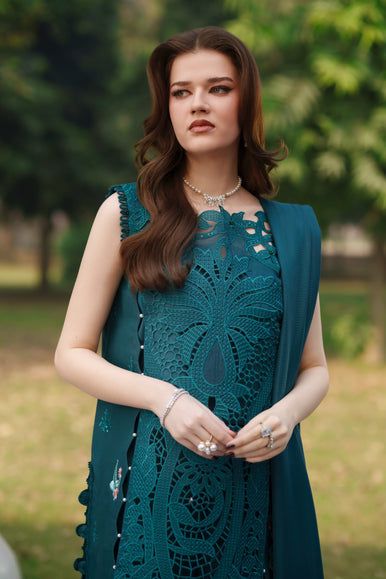 Parishay Lawn Chikankari Embroidered Luxury 3 Piece Dress