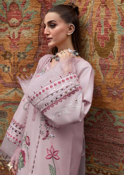 Crimson Luxury Chikankari Lawn Collection - MIRROR GARDEN - Pink
