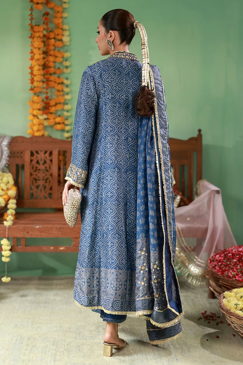 Ansab Jehangir Studio Swiss Lawn Collection - Zohra Teal Blue Chunri