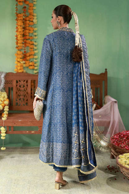 Ansab Jehangir Studio Swiss Lawn Collection - Zohra Teal Blue Chunri