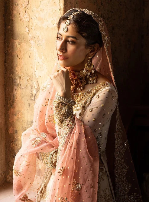 Syra Yousuf - Dona Shirt, Lehenga with Dupatta